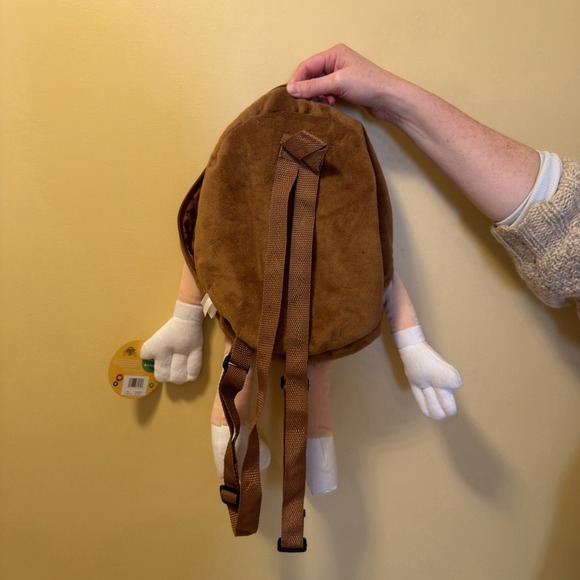 M&M's‎ World Ms. Brown Plush Backpack 18.5" Bag Glasses Heels New with Tag 2014 - Picture 5 of 14